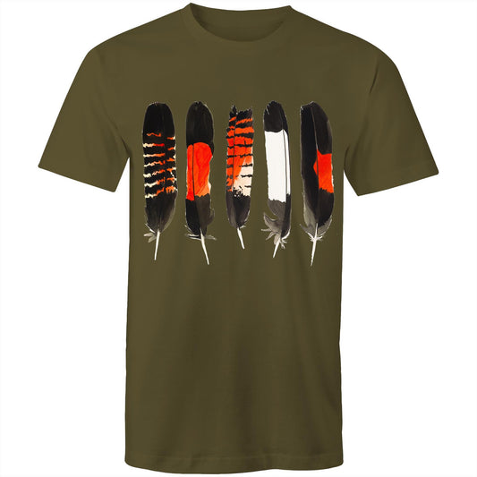 Five Black Cockatoo Feathers - Mens T-Shirt