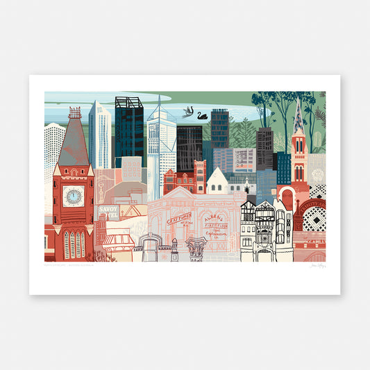 Perth Cityscape - A3 Art Print